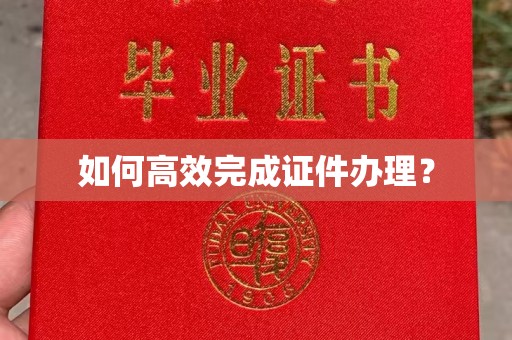 巍山如何高效完成证件办理？
